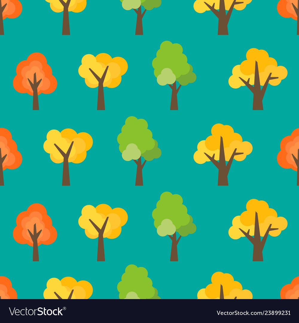 Seamless pattern from autumn trees vector image Seamless pattern from autumn trees