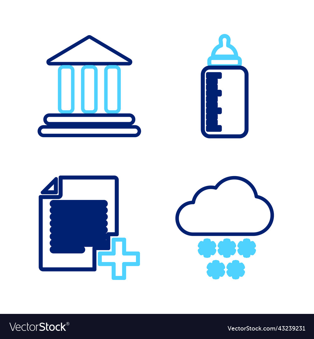 Set line cloud with snow add new file baby vector image Set line cloud with snow add new file baby