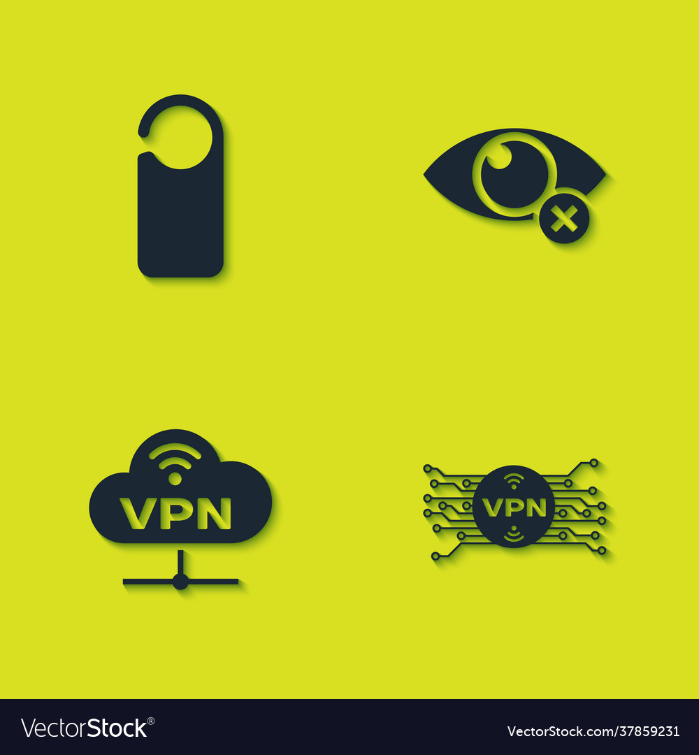 Set please do not disturb vpn with microchip Vector Image Set please do not disturb vpn with microchip