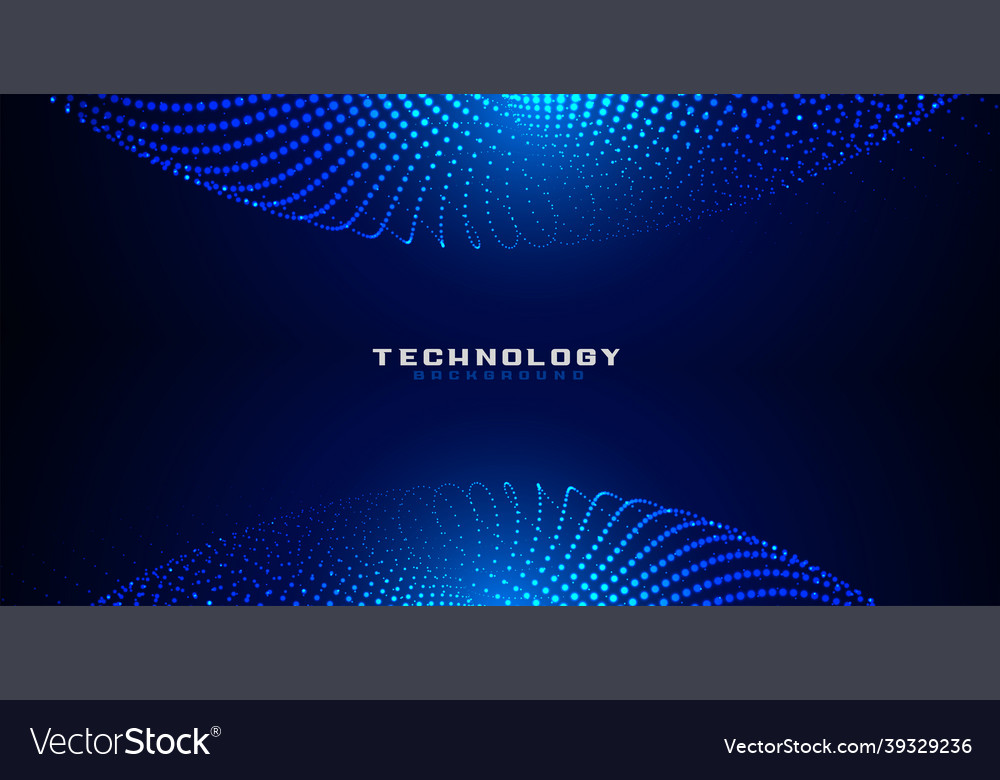 Blue digital particle dots circular mesh