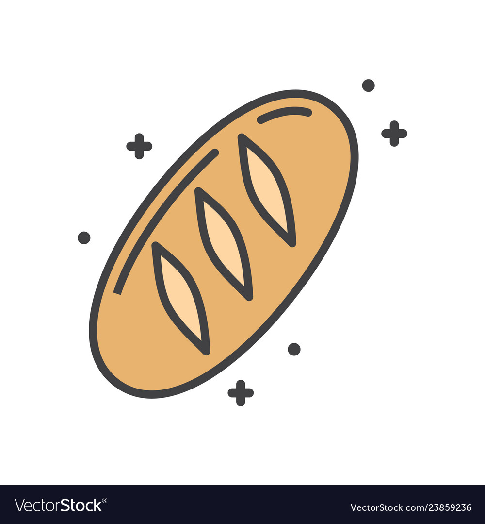 Bread outline icon on white background for graphic