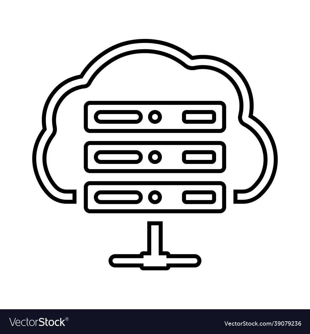 Cloud computing server line icon outline