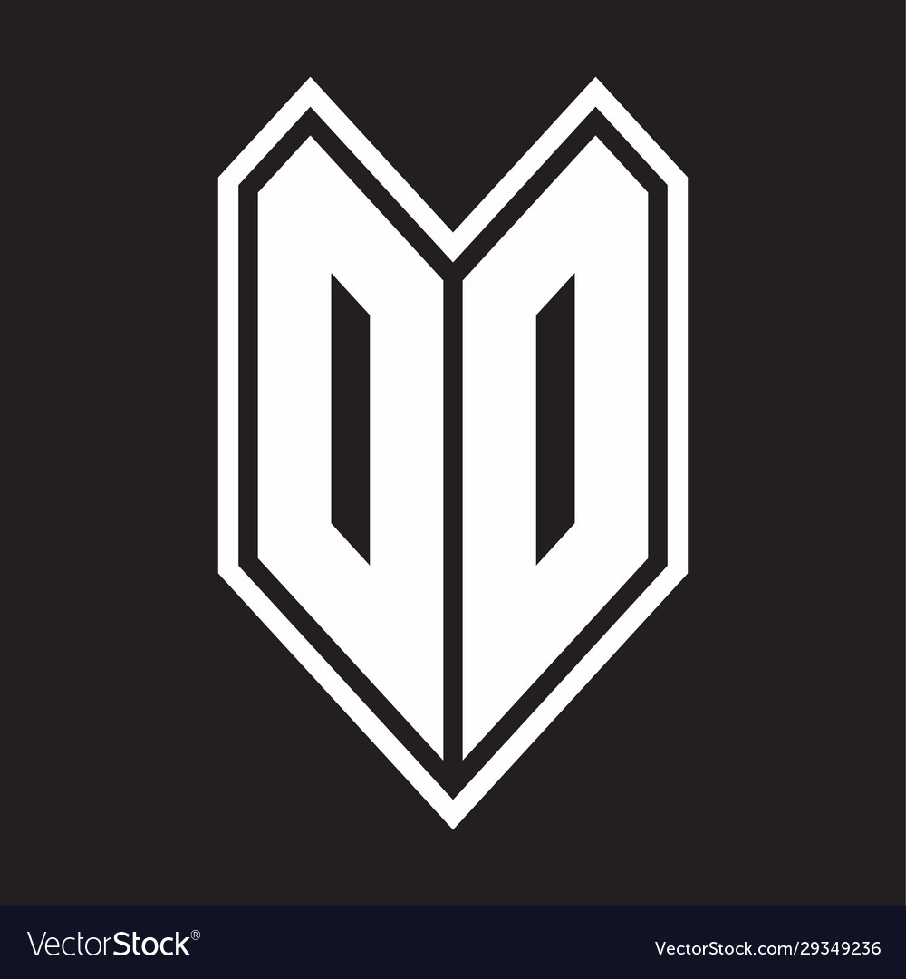 Dd logo monogram with emblem line style isolated