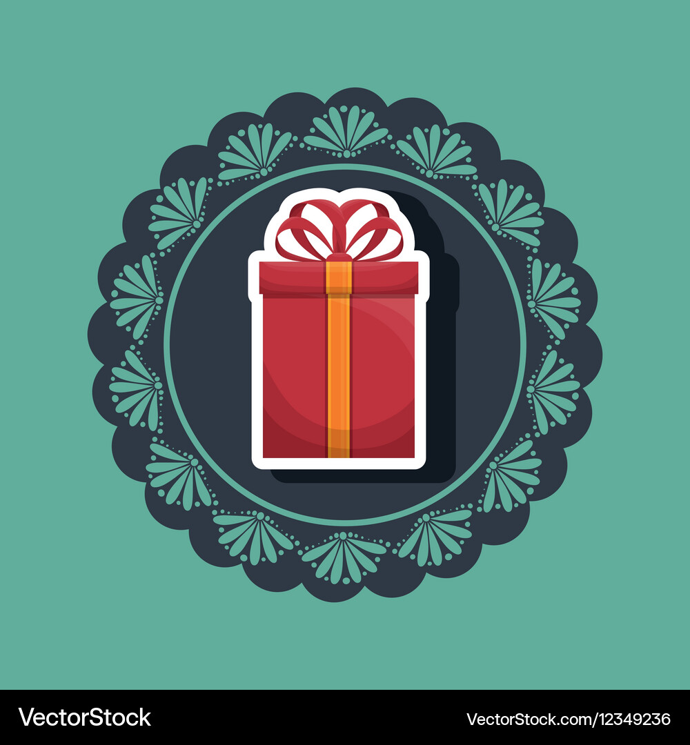 Gift present box ribbon Royalty Free Vector Image