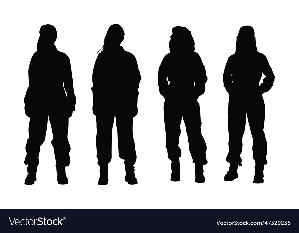 Girl plumber wearing uniforms silhouette bundle