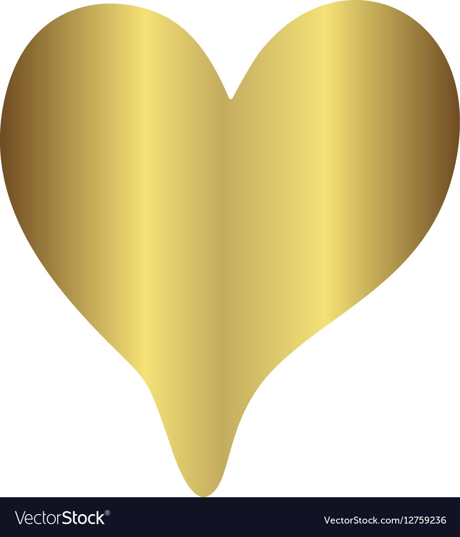 Gold Gradient Foil Heart Valentine Day Love Vector Image