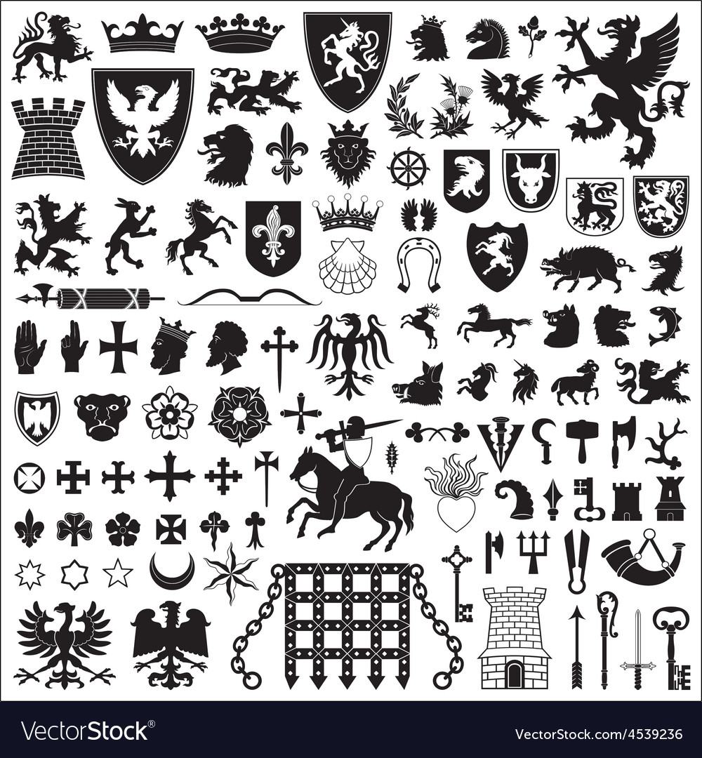 white coat of arms symbols