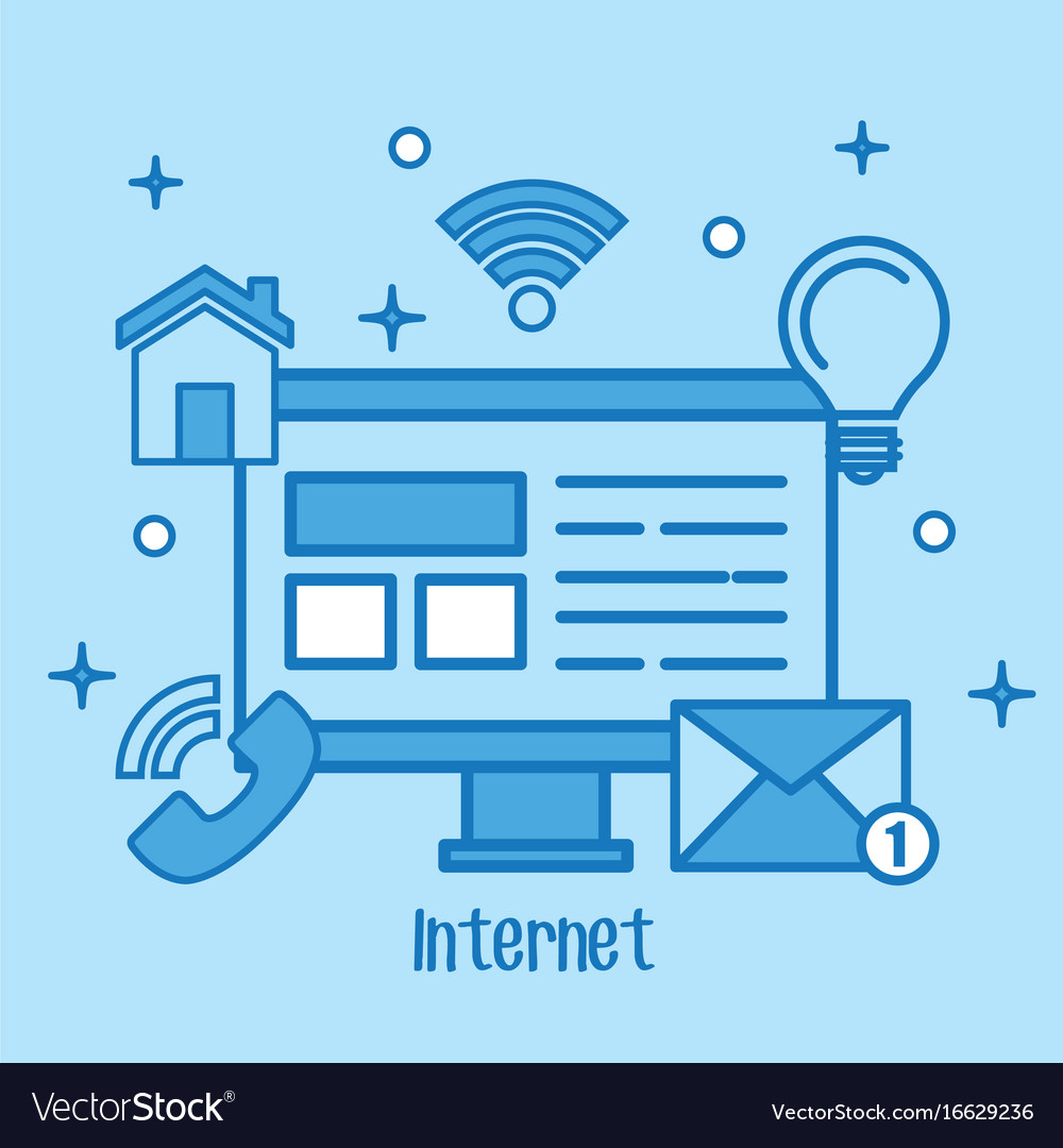 Internet concept computer screen media network