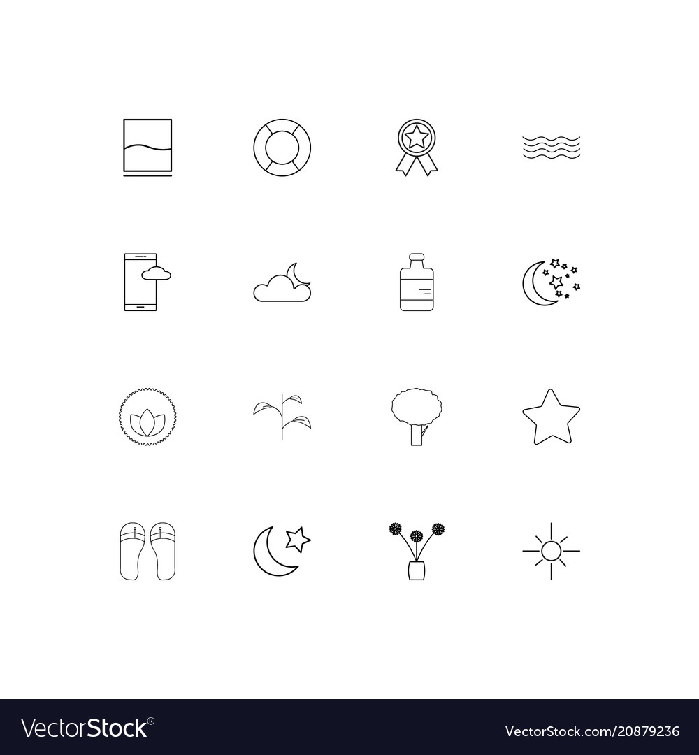 Nature linear thin icons set outlined simple