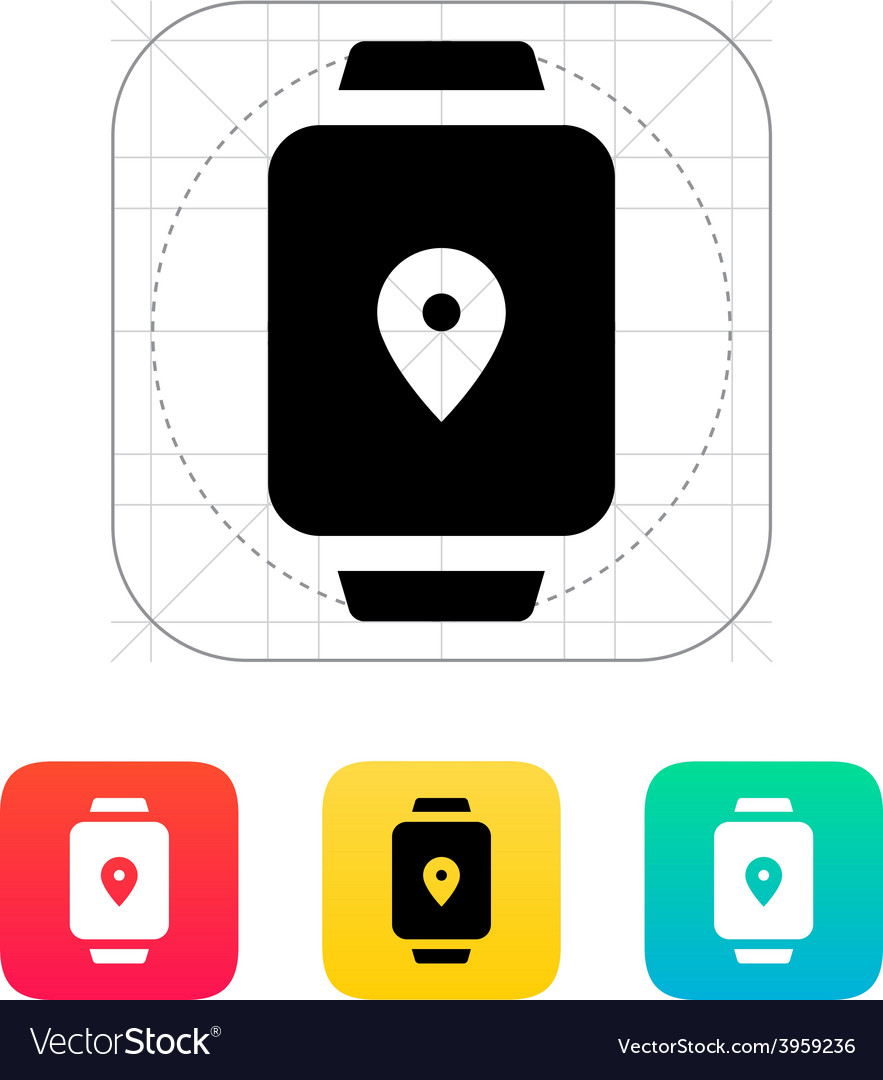 Navigation point on smart watch icon