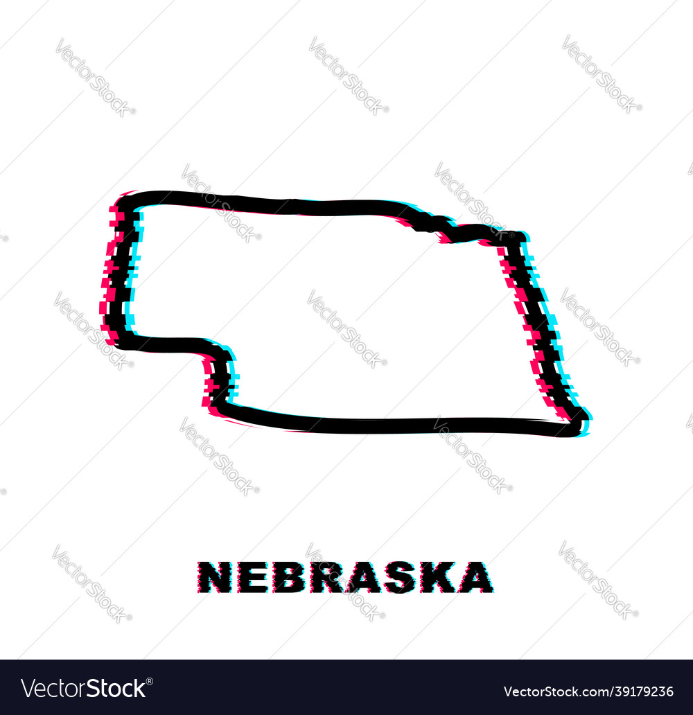 Nebraska usa federal state map glitch icon