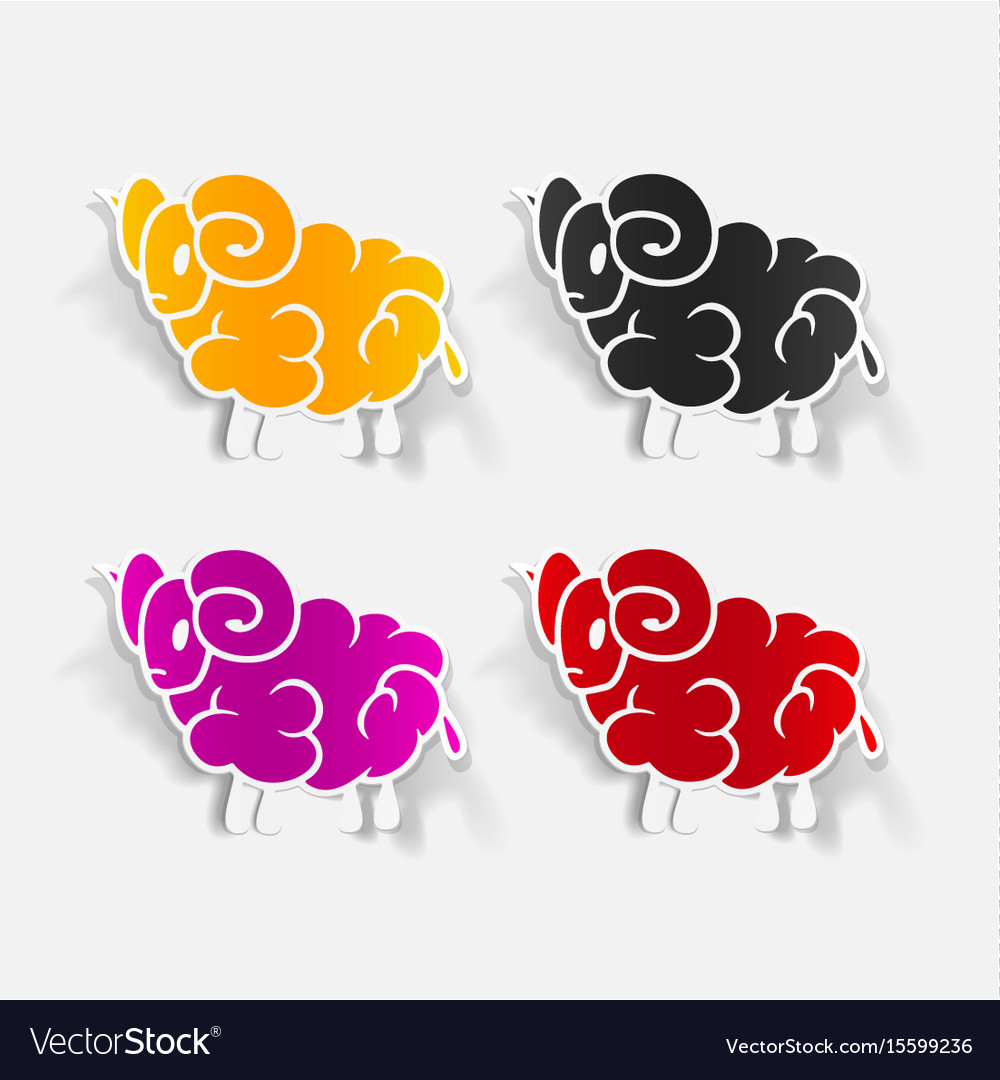 Realistic design element sheep