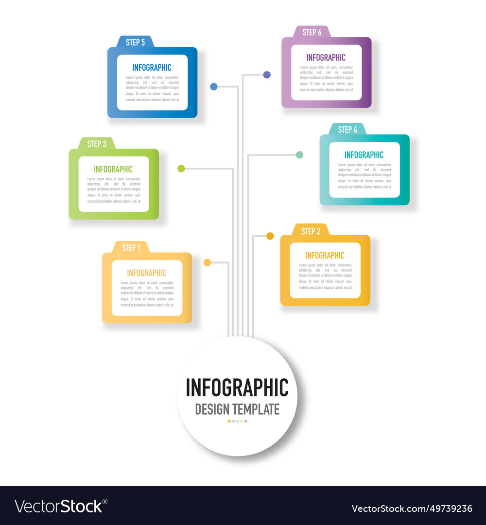 Rectangular folder mind map infographic Vector Image Rectangular folder mind map infographic