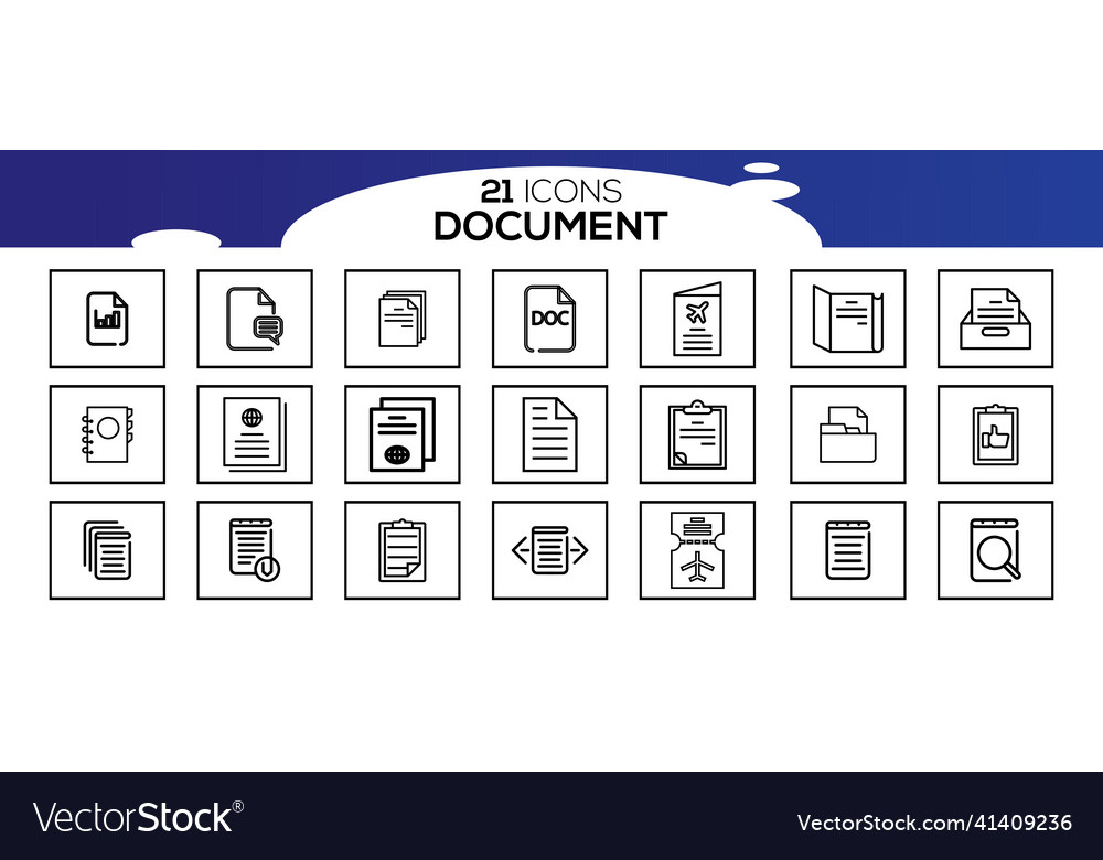 Simple set of document line icon