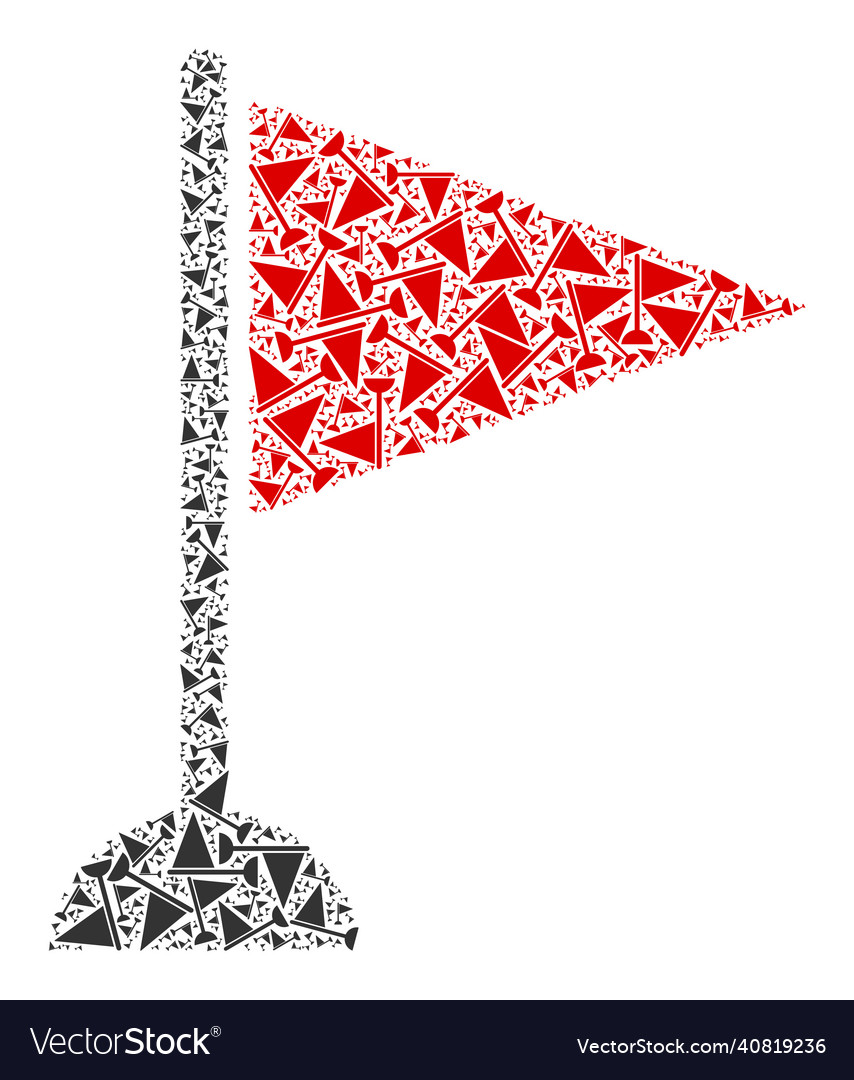 Triangle flag marker recursion icon composition vector image Triangle flag marker recursion icon composition