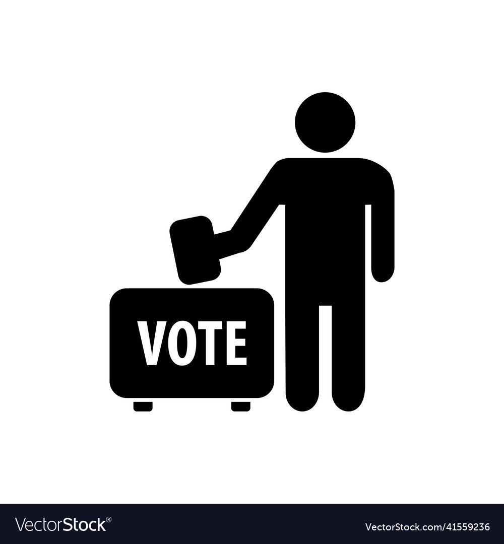 Voting icon concept hand putting paper Royalty Free Vector