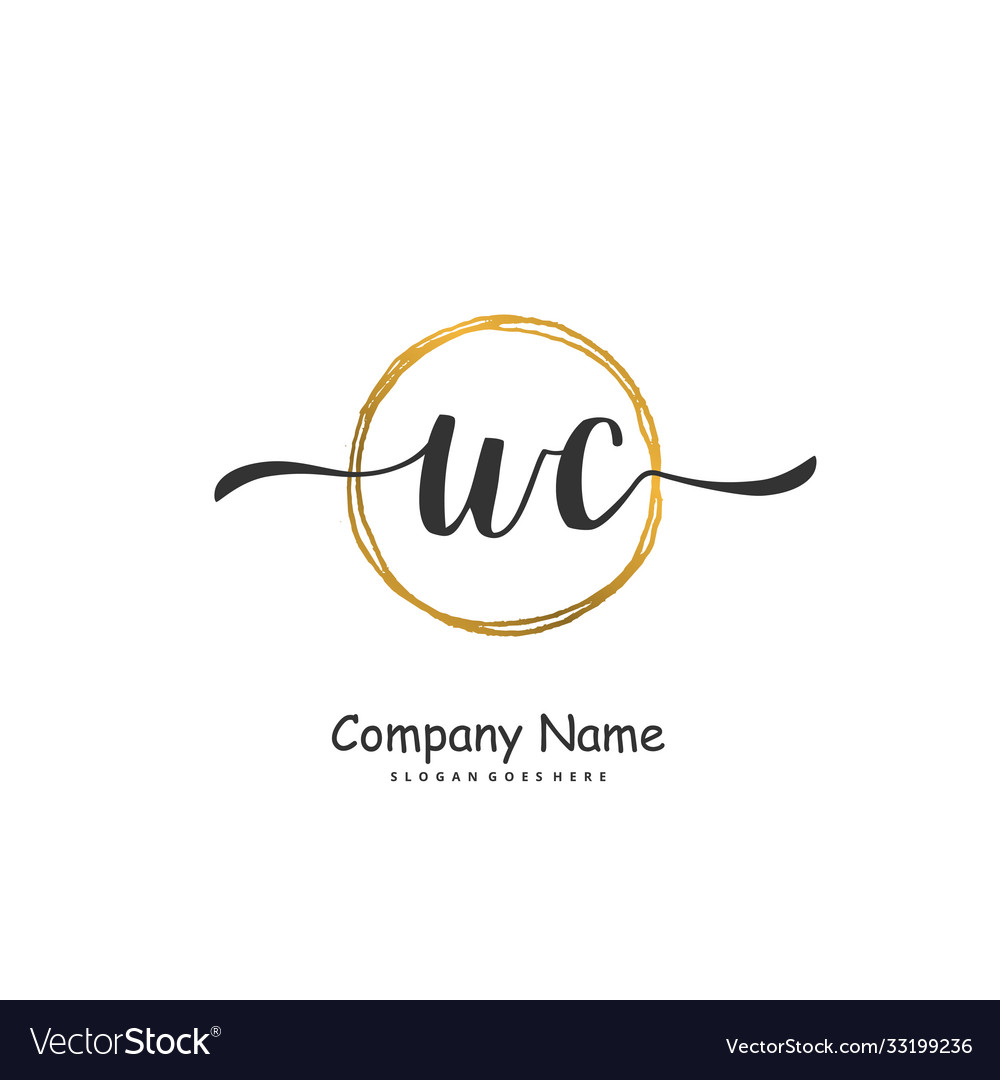 W c wc initial handwriting and signature logo Vector Image W c wc initial handwriting and signature logo