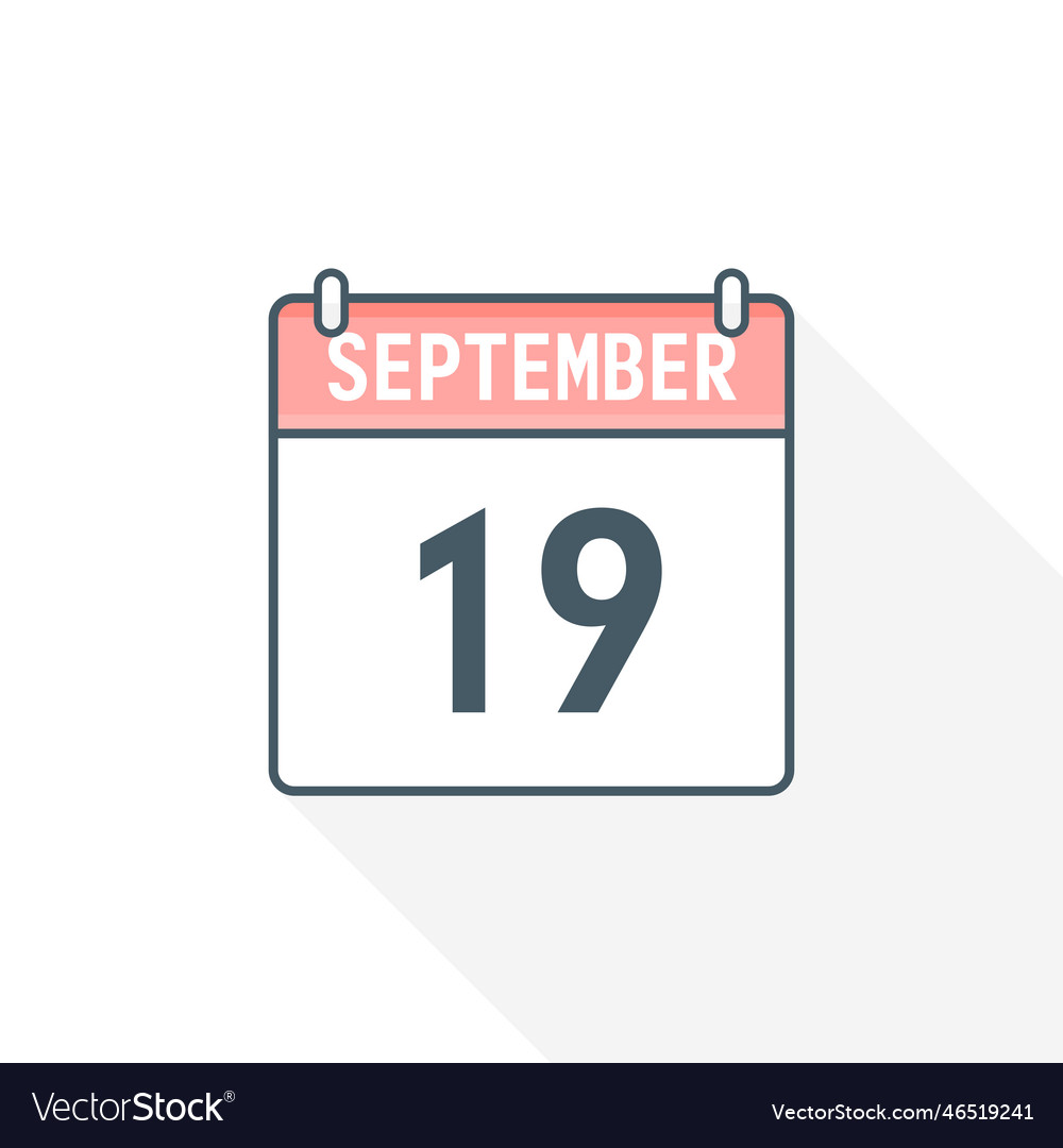 19th september calendar icon september 19 Vector Image