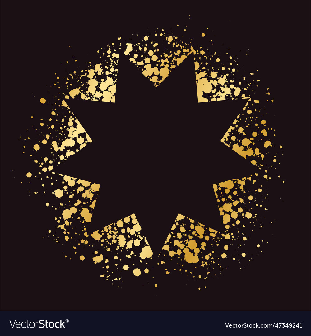 Abstract explosion shape gold ink splatter frame Vector Image Abstract explosion shape gold ink splatter frame