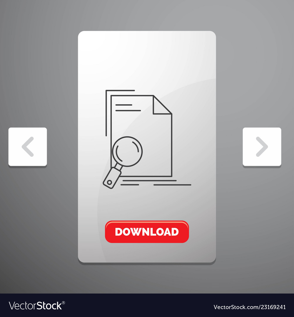 Analysis document file find page line icon vector image Analysis document file find page line icon