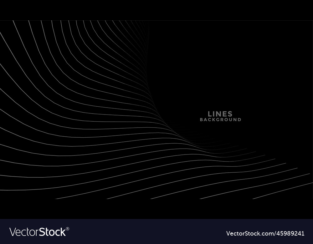 Black background with flowing curve lines design