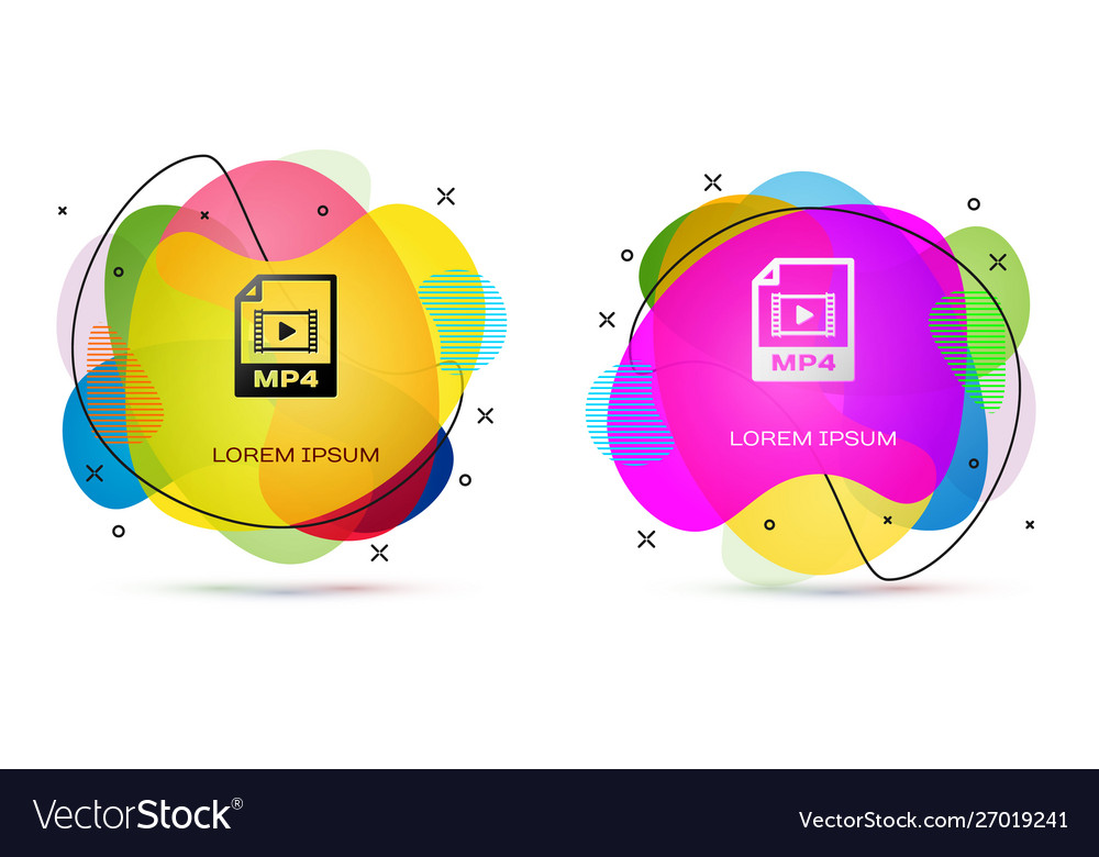 Color mp4 file document download button icon