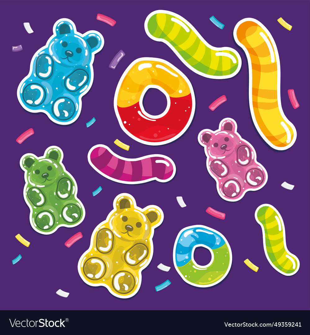 Colored pattern background with candies