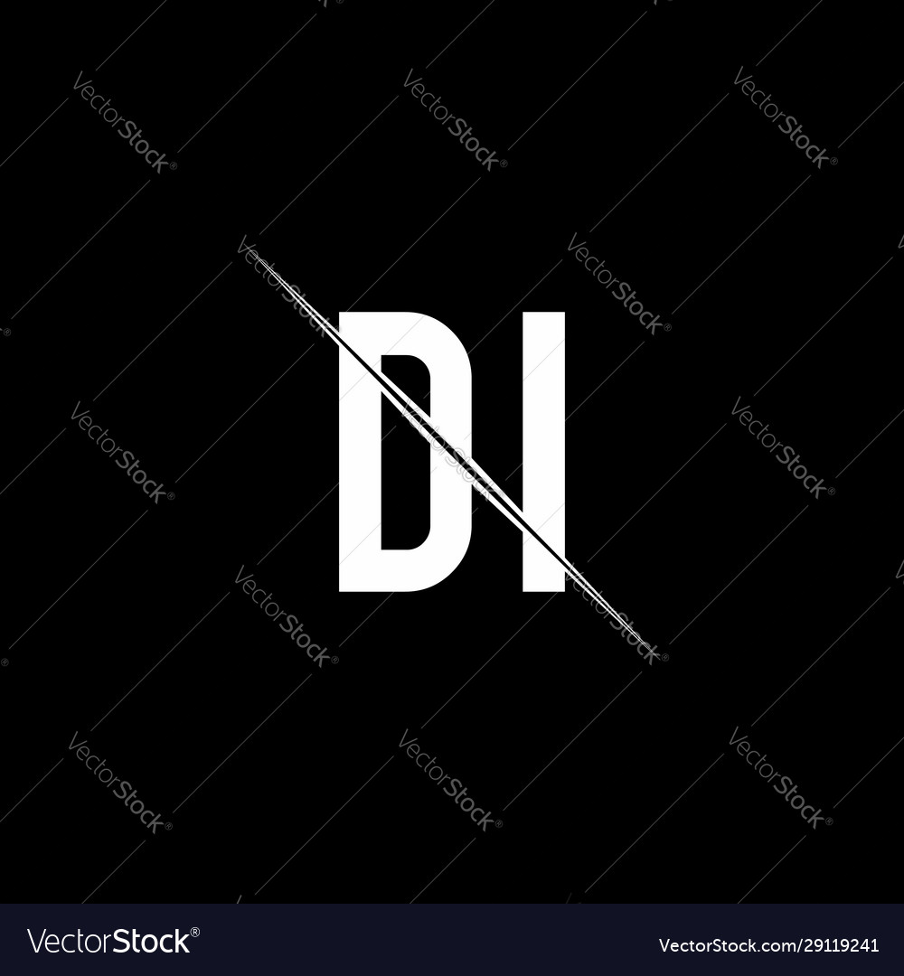 Di logo monogram with slash style design template