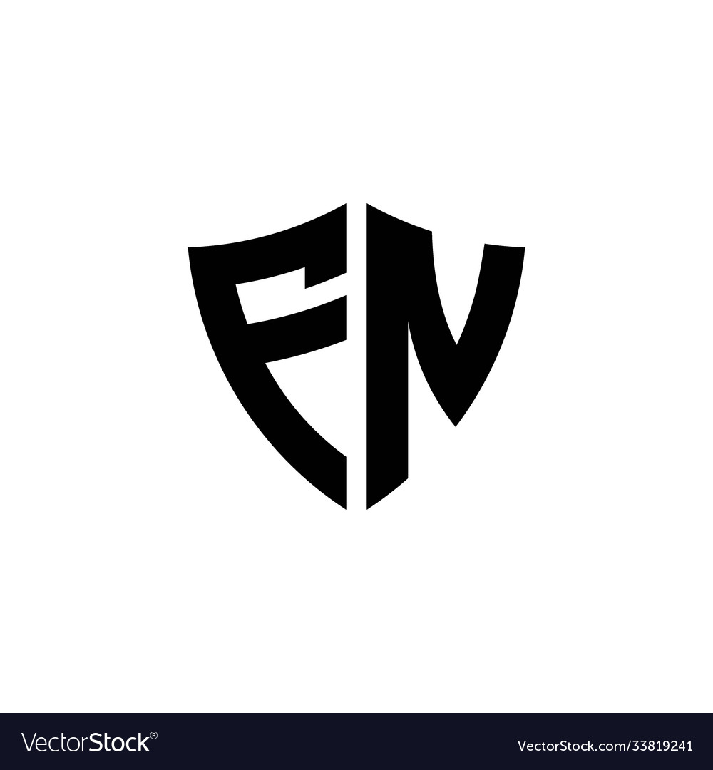 Fn monogram logo with shield shape design template