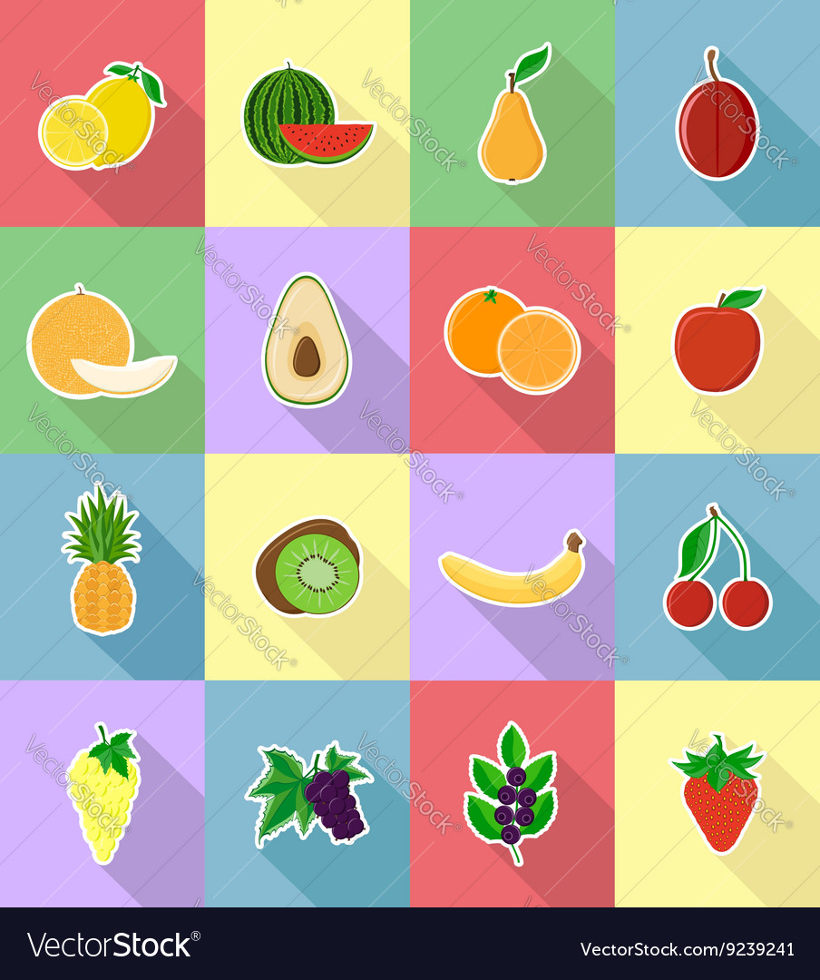 Fruits flat icons 18