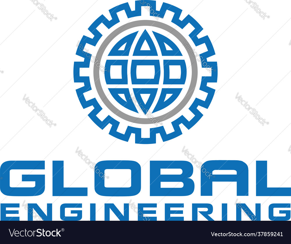 Global engineering logo design Royalty Free Vector Image