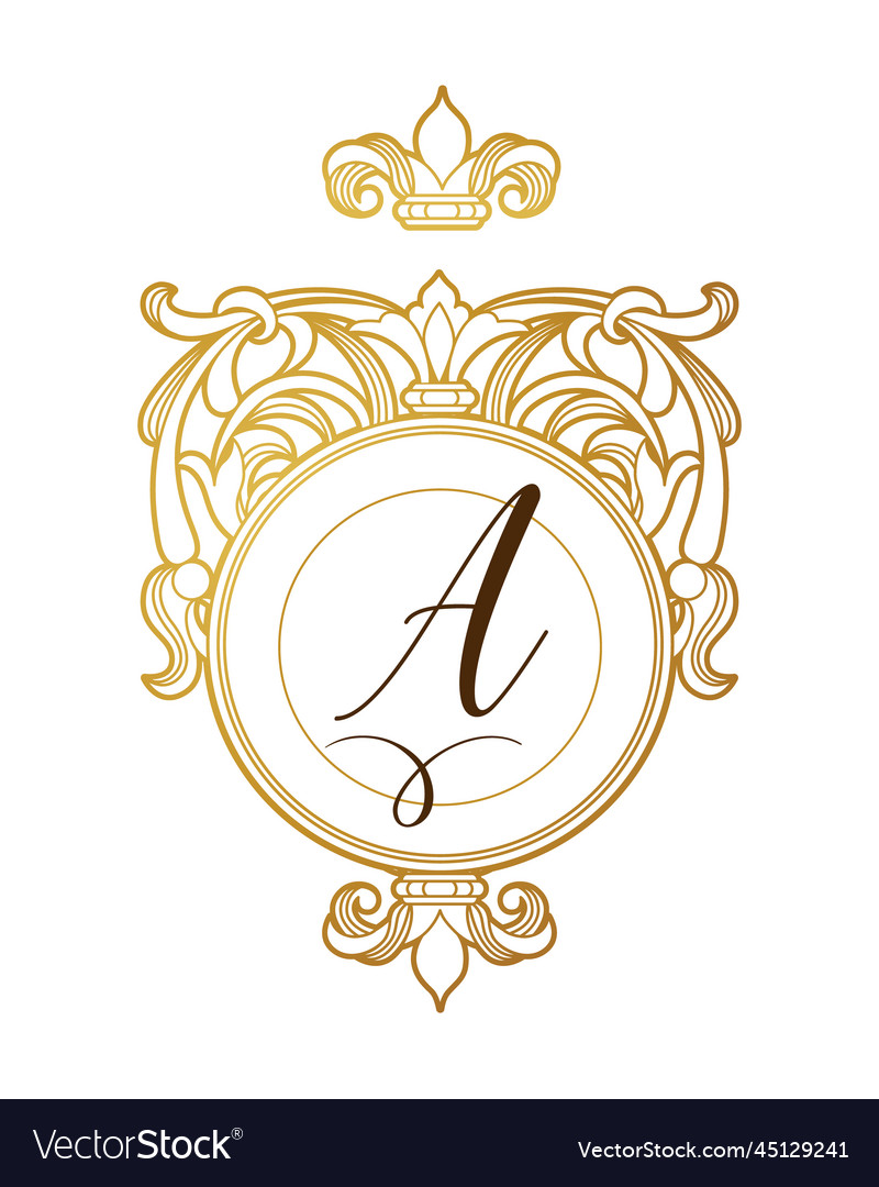 Golden elements monogram identity for design