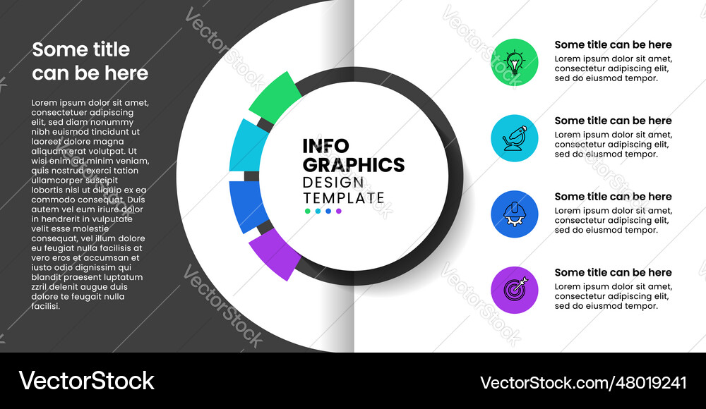 Infographic template circle with 4 steps Vector Image