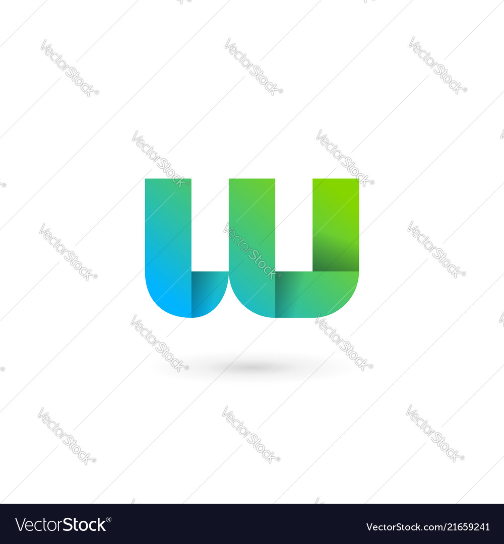 Letter w ribbon logo icon design template elements