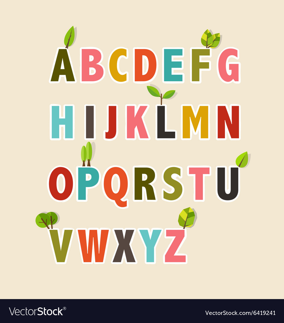 Letters with flowers alphabet