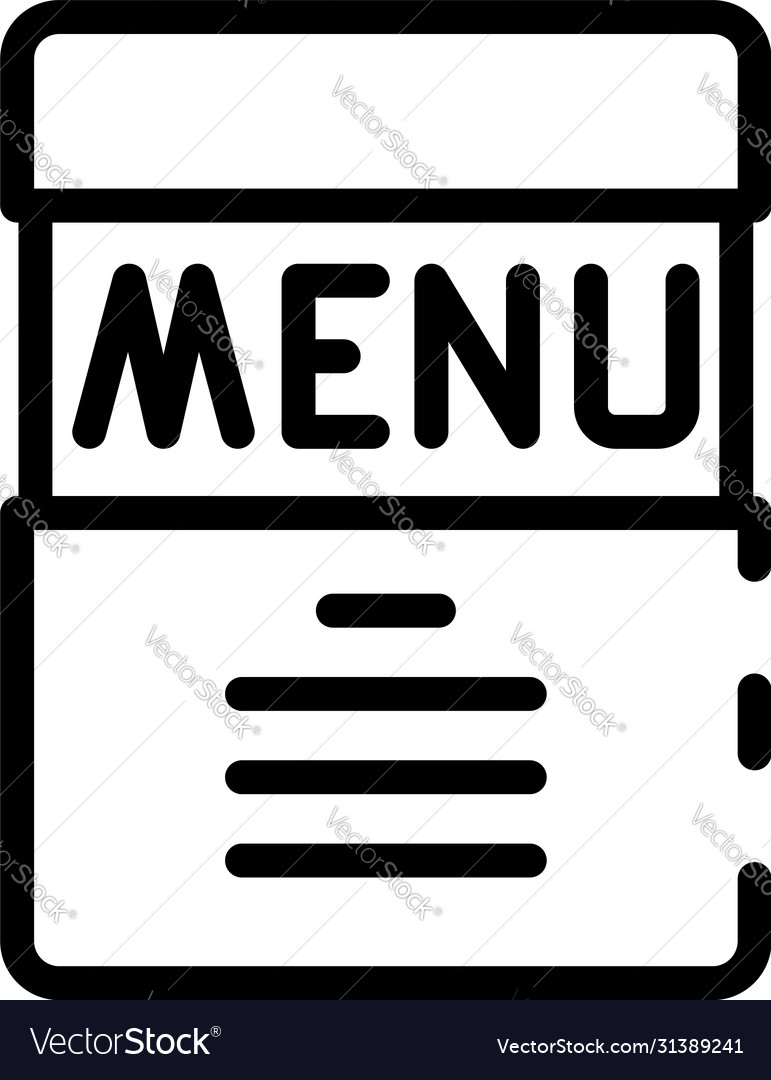 Menu Categories List Sign Icon Outline Stock Vector (Royalty Free