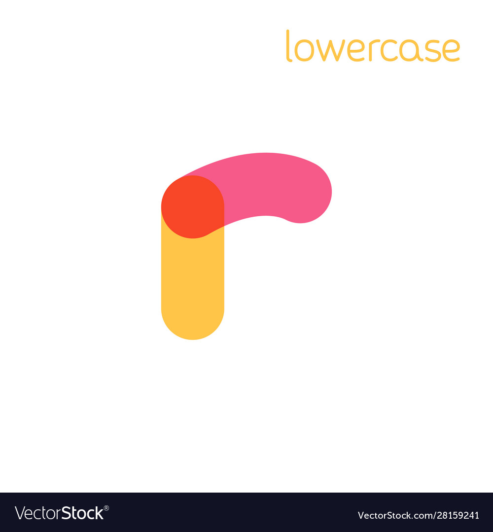 Overlapping one line lowercase letter r logotype