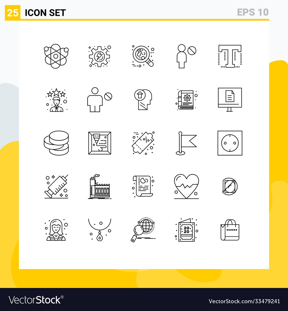 Pictograph set 25 simple lines tool font