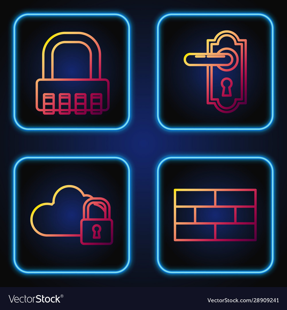 Set line bricks cloud computing lock safe