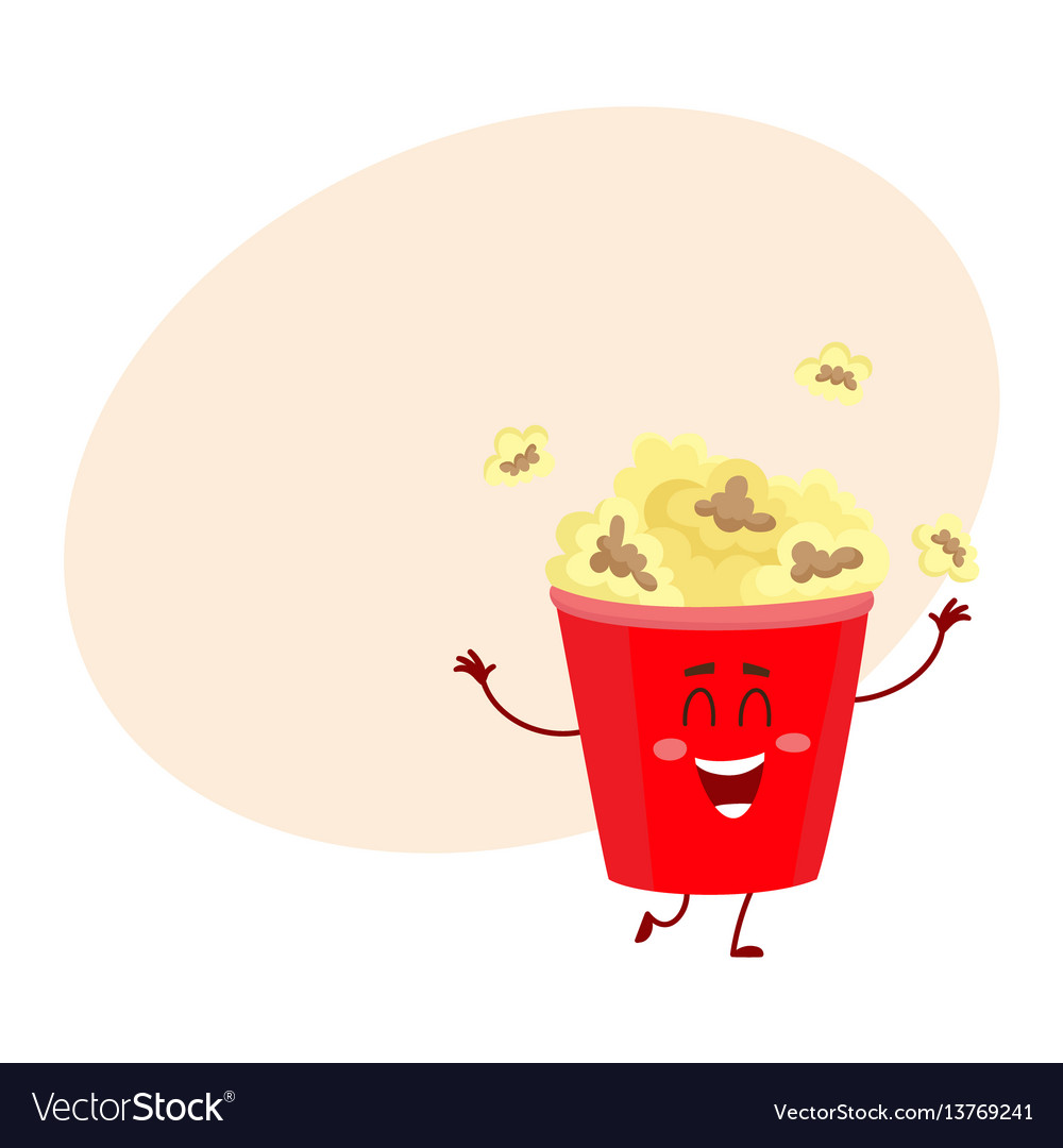 Smiling Popcorn Bucket Character