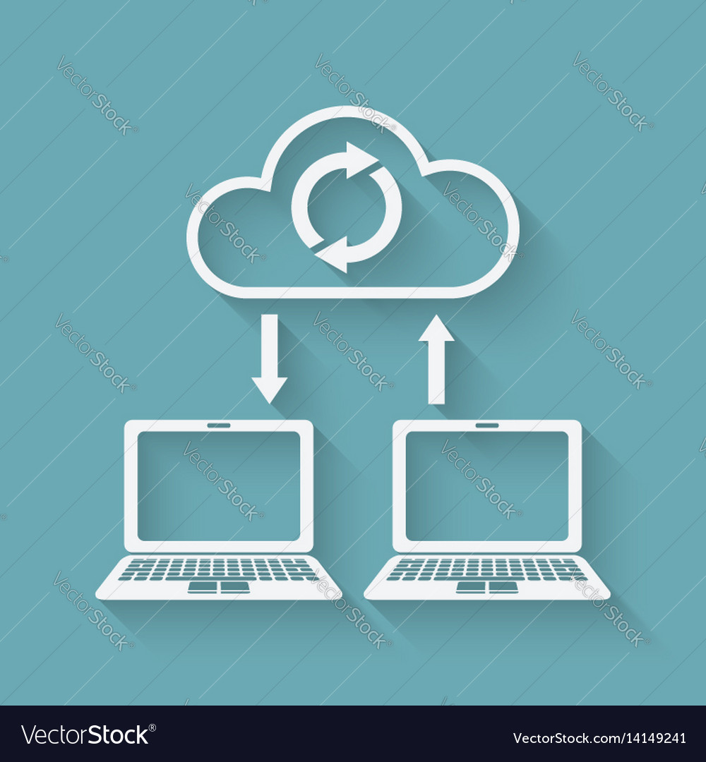 Sync data cloud computing concept