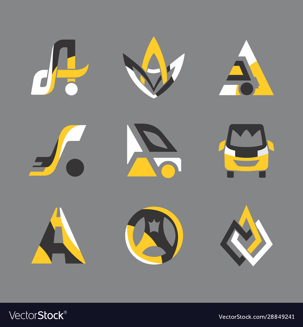 Taxi service logistic flat icons set