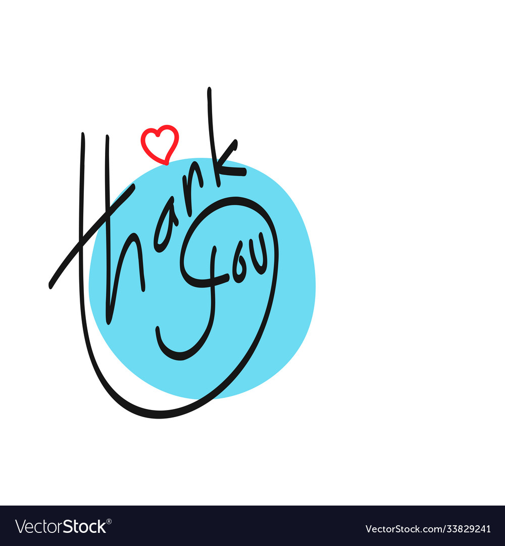 Thank you hand lettering drawn Royalty Free Vector Image