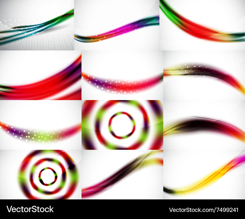 Wave backgrounds set abstract Royalty Free Vector Image