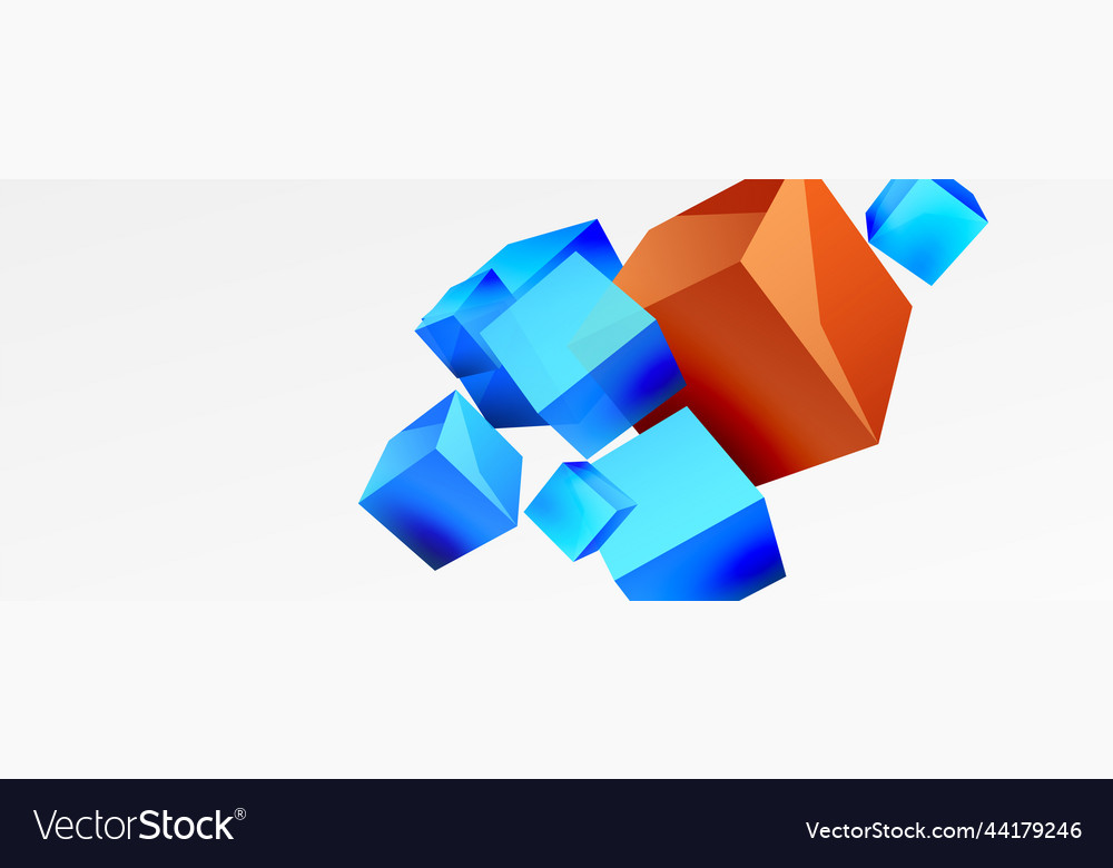 3d cubes abstract background composition