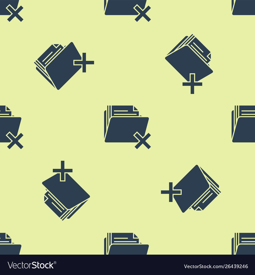 Blue delete folder icon isolated seamless pattern vector image Blue delete folder icon isolated seamless pattern