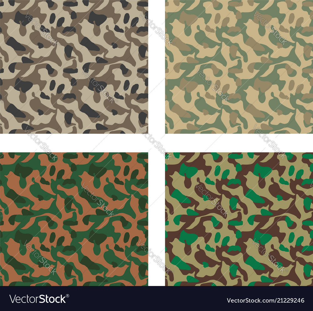 Camouflage pattern design with different color vector image Camouflage pattern design with different color