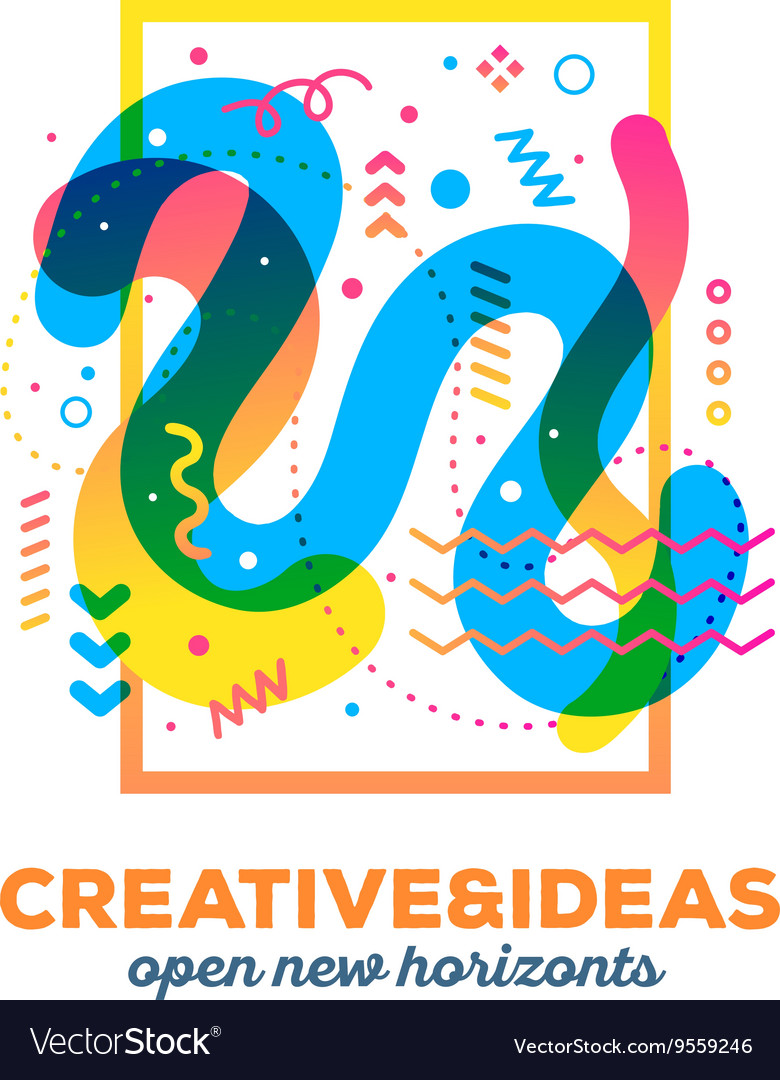 Colorful abstract composition with text o