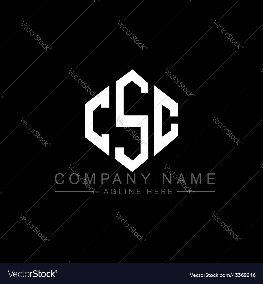 Csc letter logo design with polygon shape