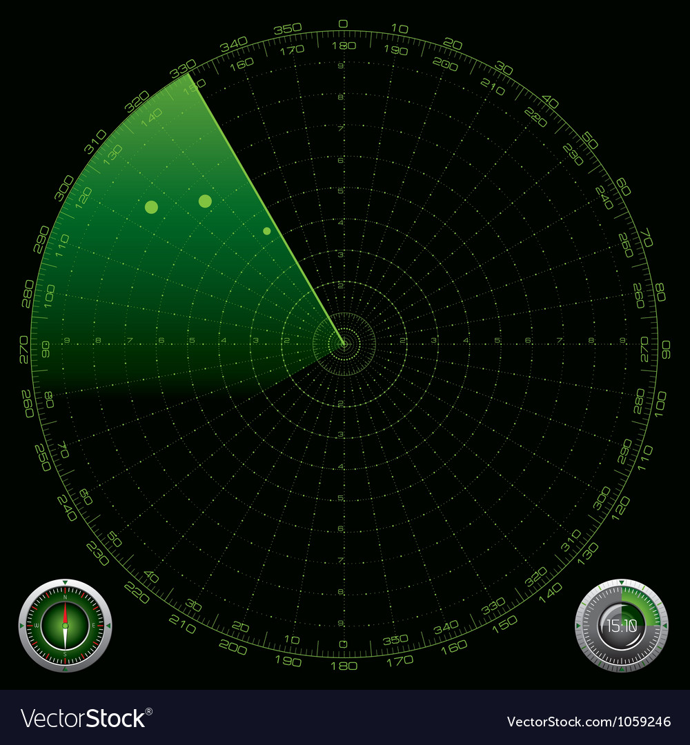 Detailed a radar screen Royalty Free Vector Image